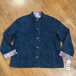Alfred Dunner Denim Jacket Sz 16P NWT